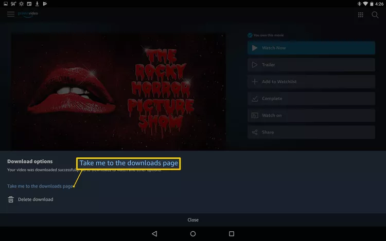 download purchased prime video complete