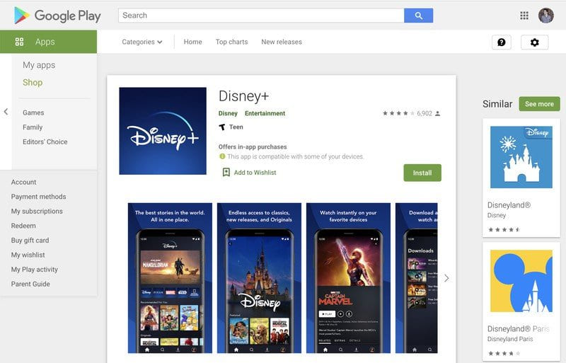 install Disney+ on Chromebook