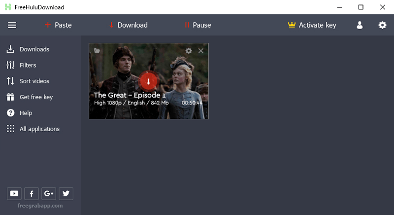 Downloader FreeGrabApp Hulu