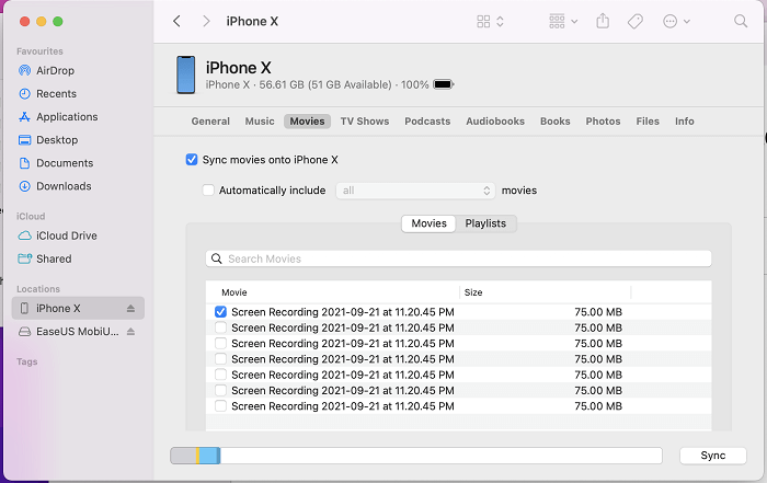 sync prime movies to iphone on mac finder