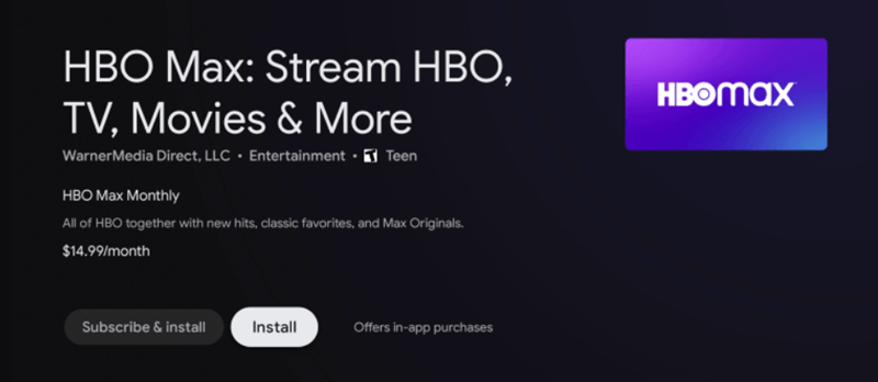 install hbo max app on tv