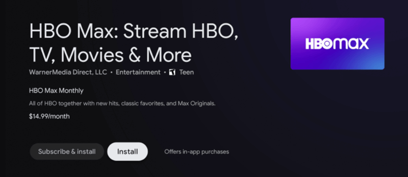 installera hbo max-appen på tv