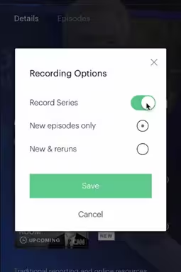 record on hulu app