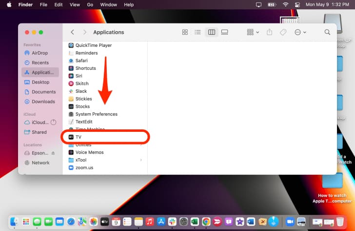 apple tv app on finder