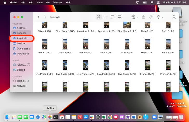 open finder app on mac