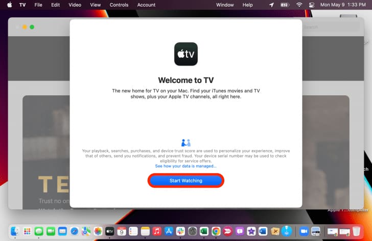 open apple tv app on finder