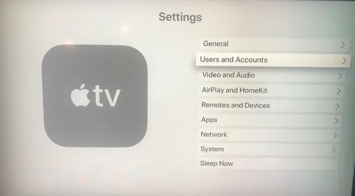 Apple TV settings