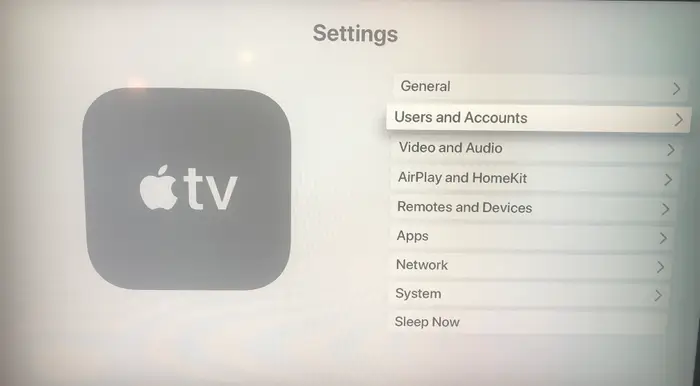 Настройки Apple TV