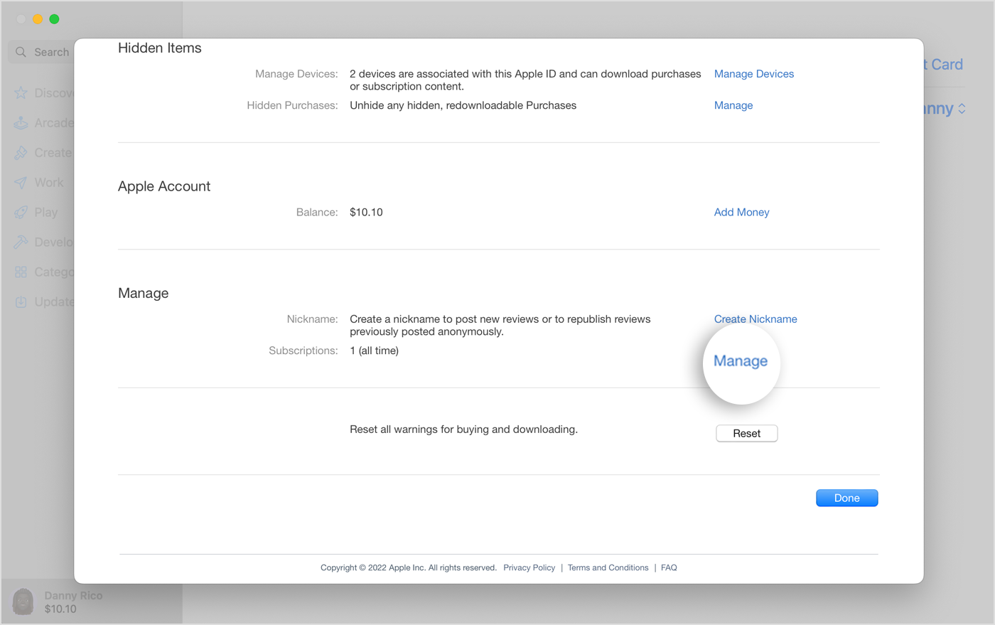 cancel subscription on App Store Mac