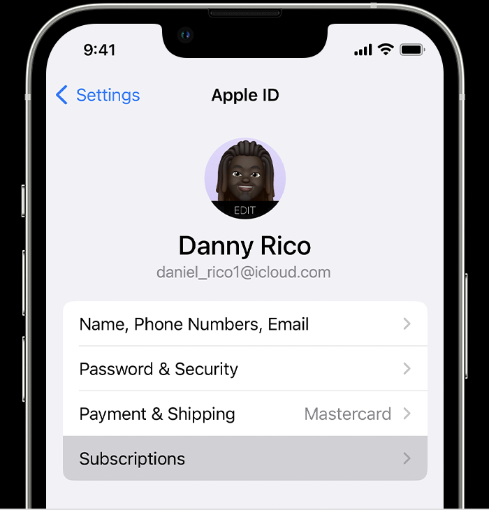 cancel apple tv plus subscription on iphone settings