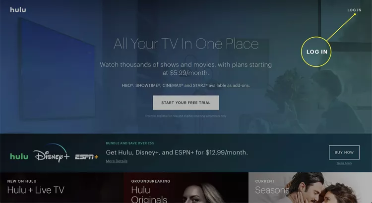 hulu web sayfasını aç