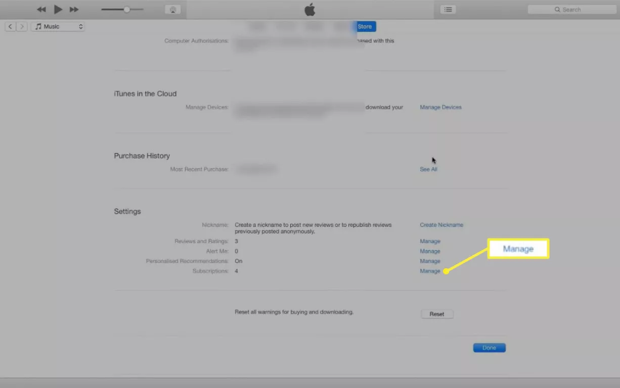 itunes account settings