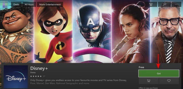 scarica l'app Disney Plus su Xbox