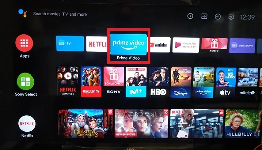 open prime app on tv