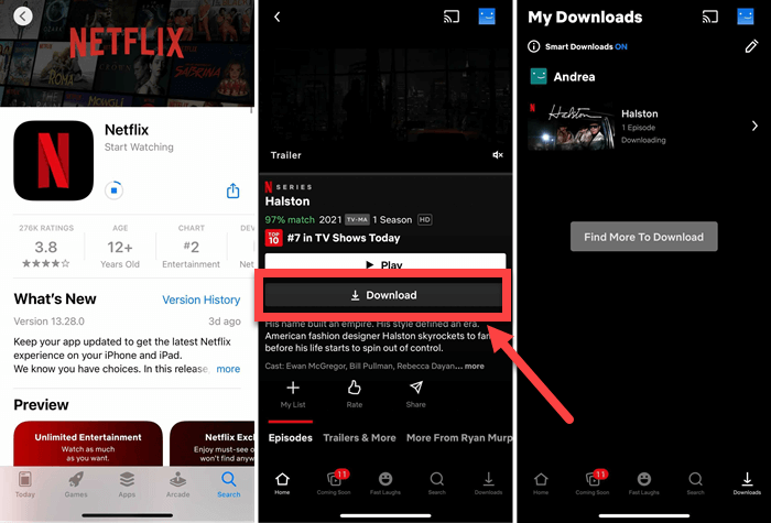 download netflix movie on phone