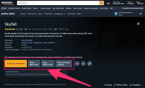 rent movie on amazon