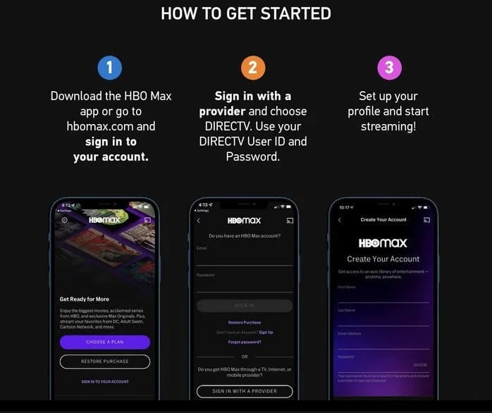 get Max free trial from DirecTV Stream