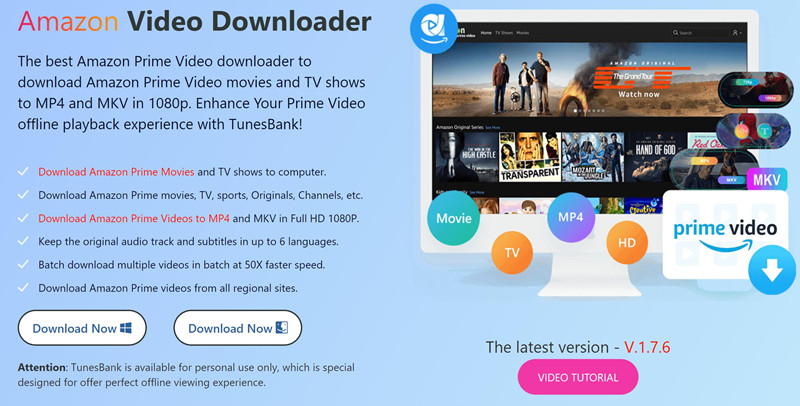 TunesBank Amazon Video Downloader | Download Amazon Videos to MP4