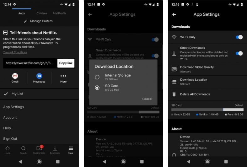 download netflix movie to sd card