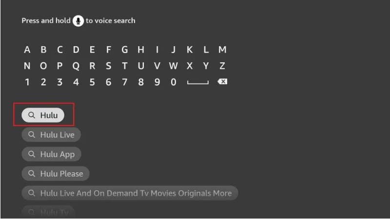 search hulu app in firestick