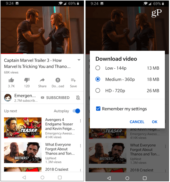 download YouTube video with Premium free trial
