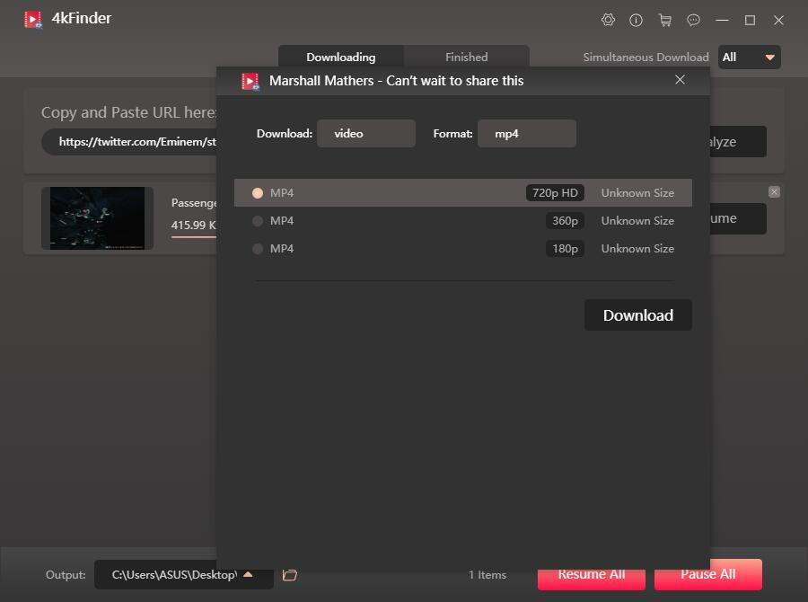 choose mp4 hd format