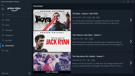 delete Prime Video downloads on Windows