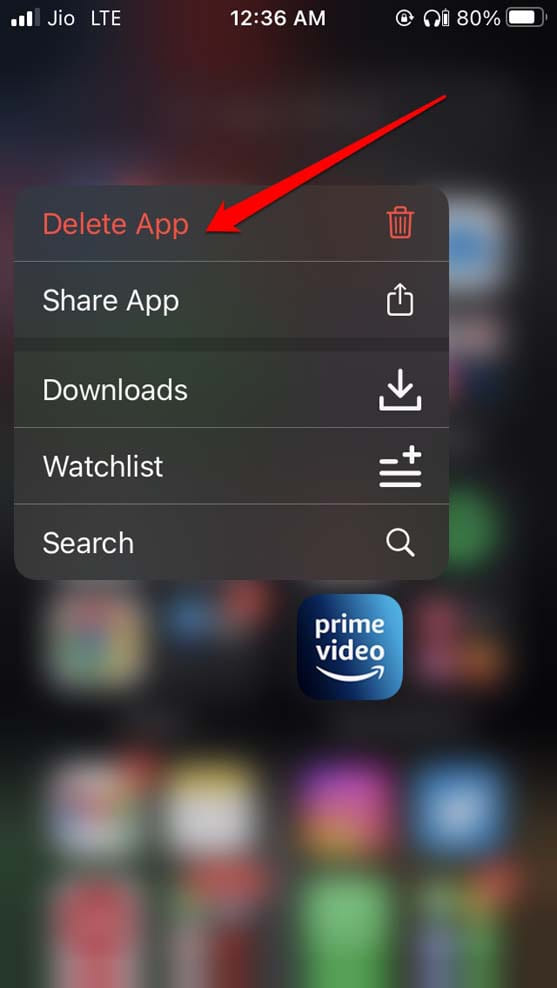 delete amazon video app on iphone