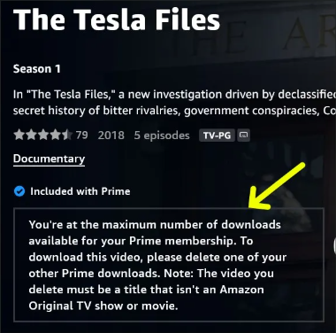 maximum downloads of amazon video
