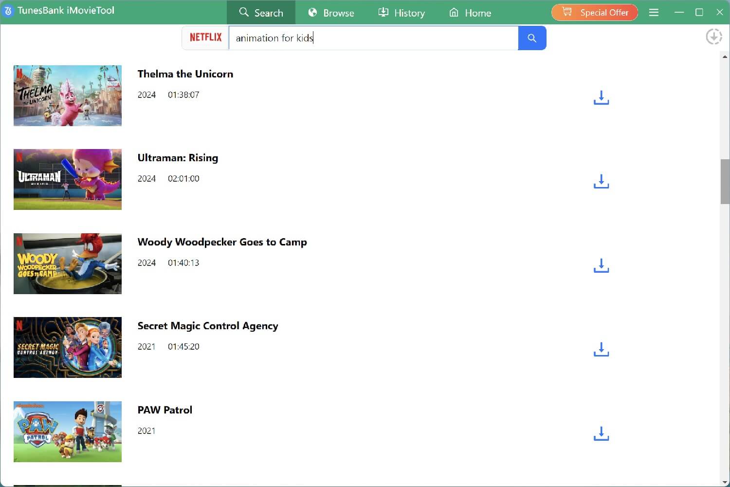 search Animated movie from Netflix