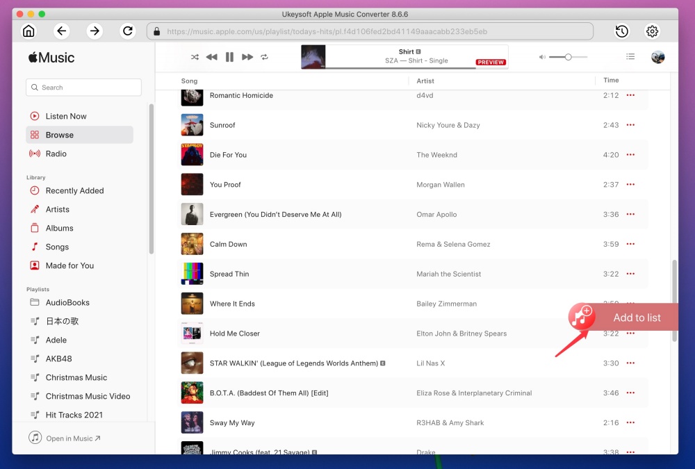 add apple music playlist