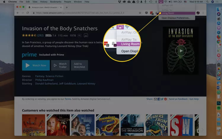AirPlay Prime Video to Apple TV from Mac