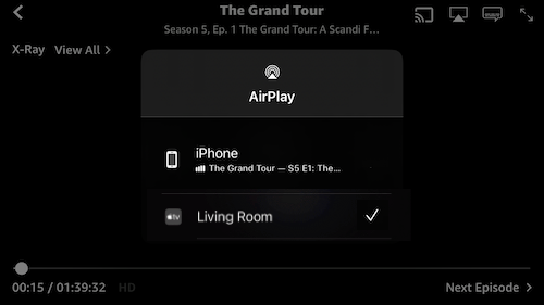 AirPlay Prime Video to Apple TV from iOS