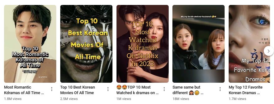 Korean dramas on YouTube