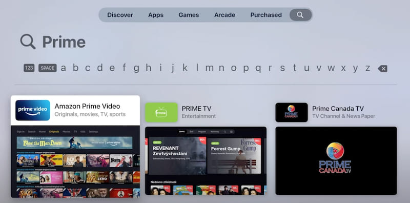 Prime Video app on Apple TV