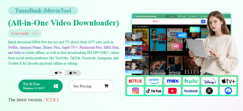 best AnyStream alternative - TunesBank iMovieTool