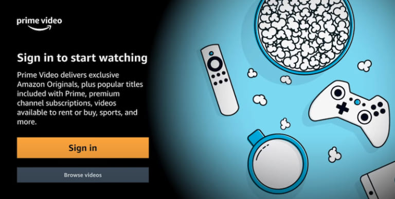 sign in Amazon Prime on Apple TV