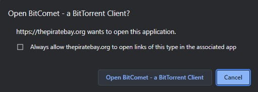 open torrent with BitComet