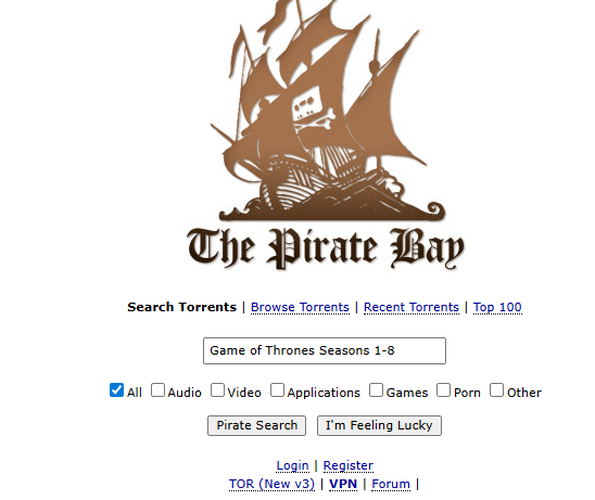 search Game of Thrones on torrent