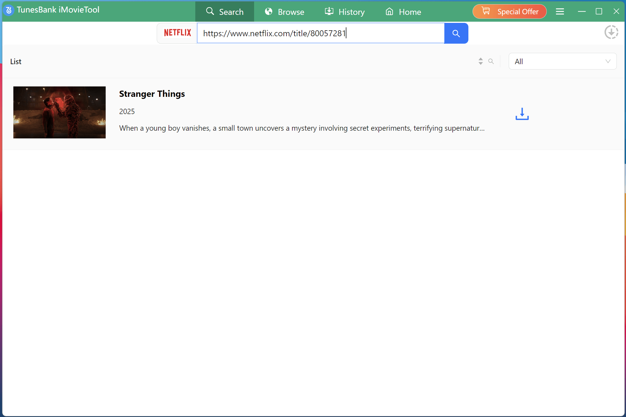 search netflix movie