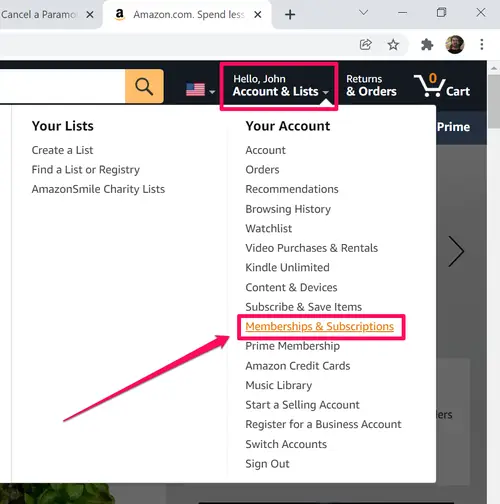 Memberships & Subscriptions in Amazon