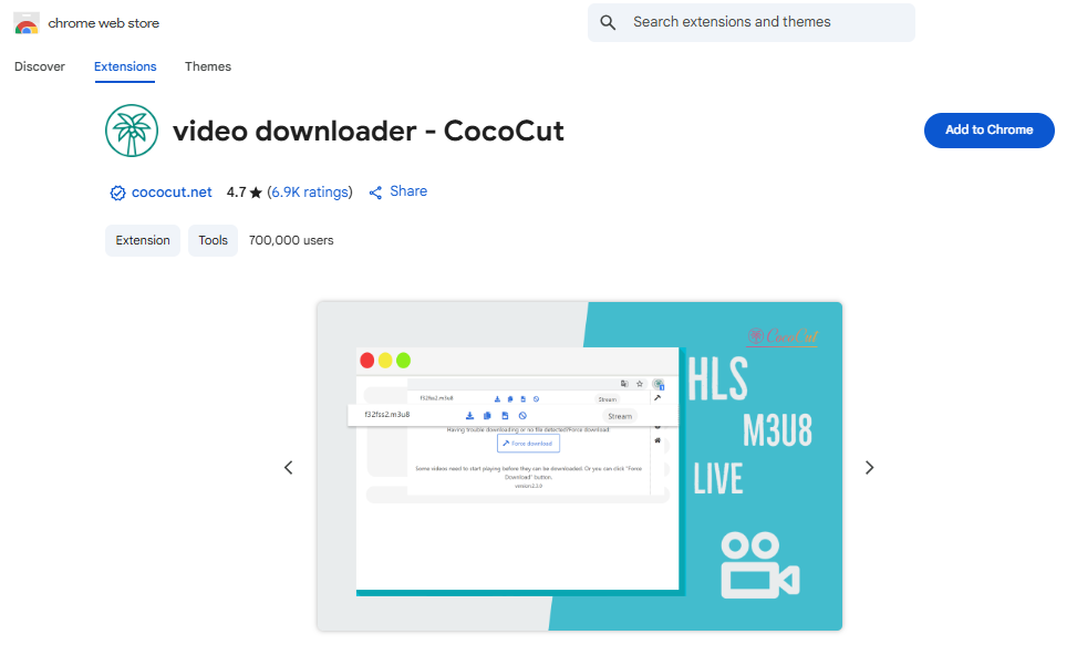 CocoCut Video Downloader extension