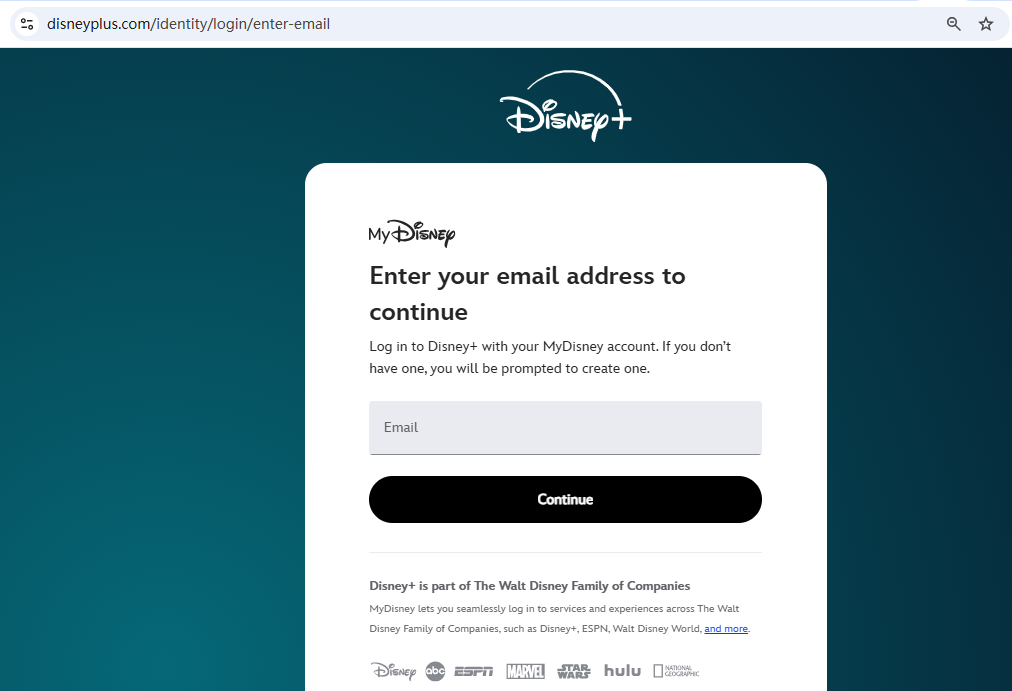 디즈니플러스 로그인 페이지