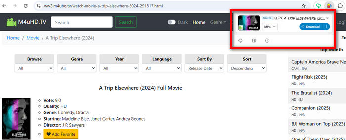 download M4uFree video via Video DownloadHelper