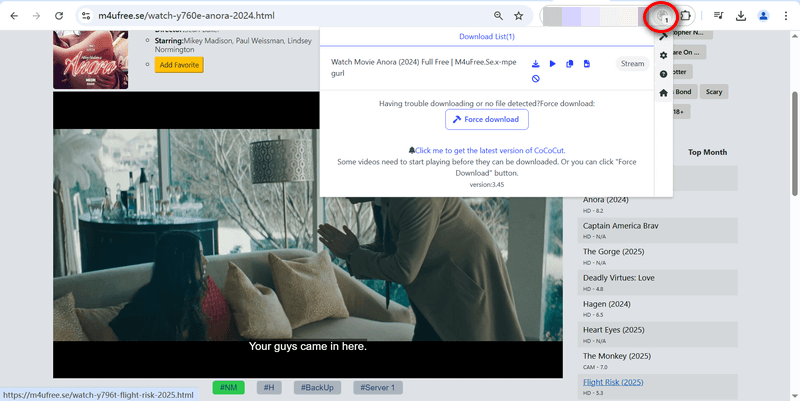 download M4uHD video via CocoCut