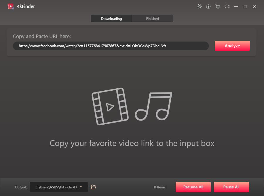 paste facebook video url