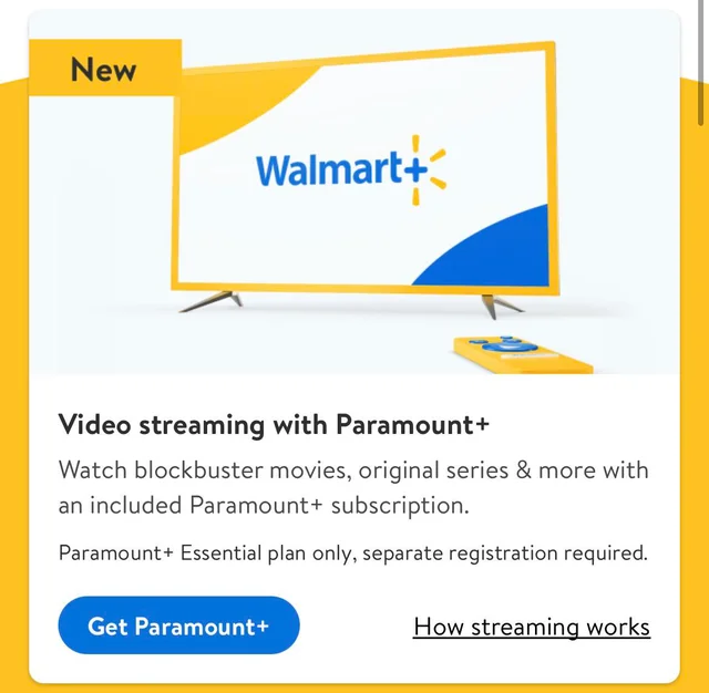 get Paramount Plus on Walmart Plus