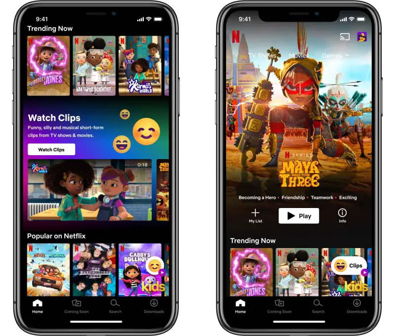 search kids movies in Netflix app