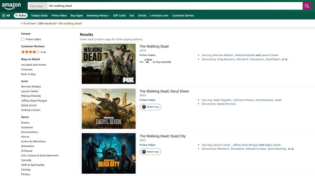 The Walking Dead on Amazon