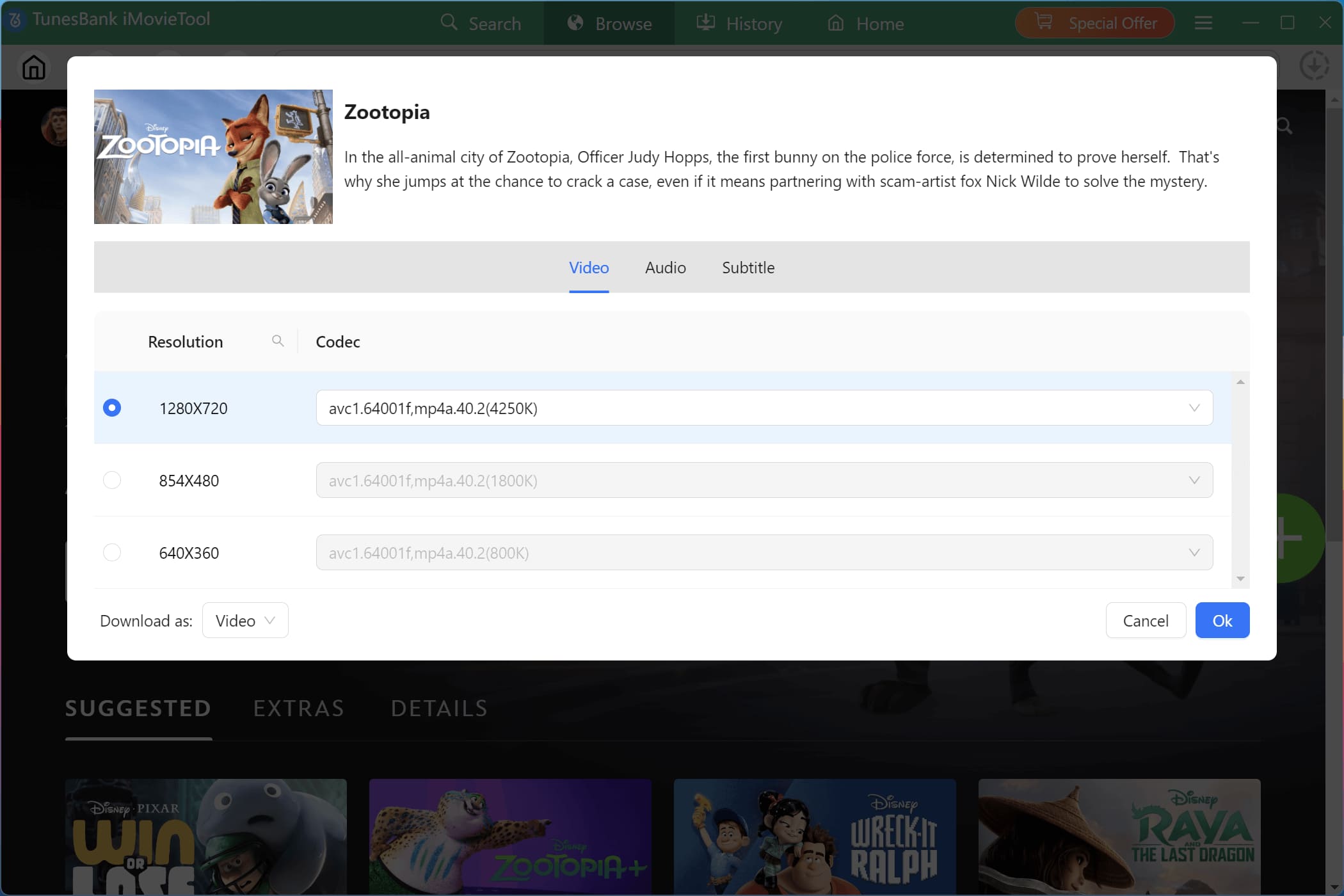 select Zootopia resolution
